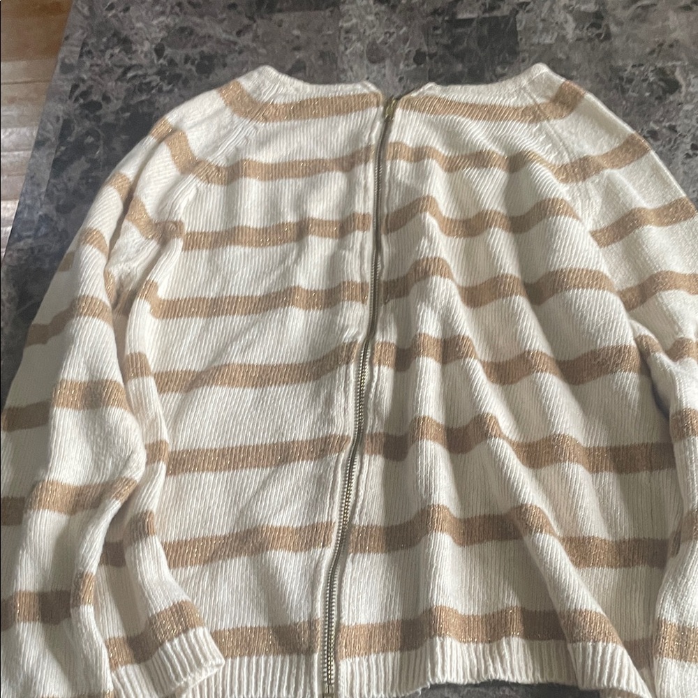Smart Set Beige and Cream Striped Cardigan